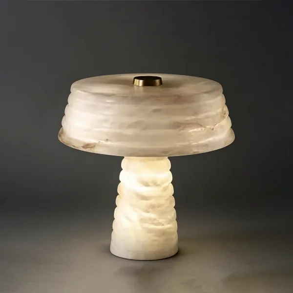 Aube Alabaster Table Lamp, 10"