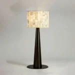 Calcite Drum Alabaster Table Lamp, 20"