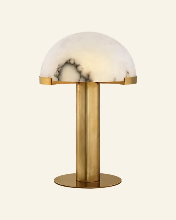 Doré Alabaster Table Lamp, 23" in antique brass