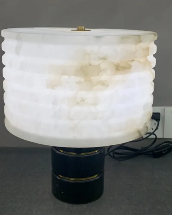 Perle Alabaster Table Lamp, 16"