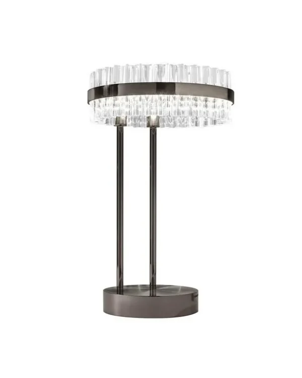 Anneau Ring Glass Table Lamp, 26" in Nickel in nickel
