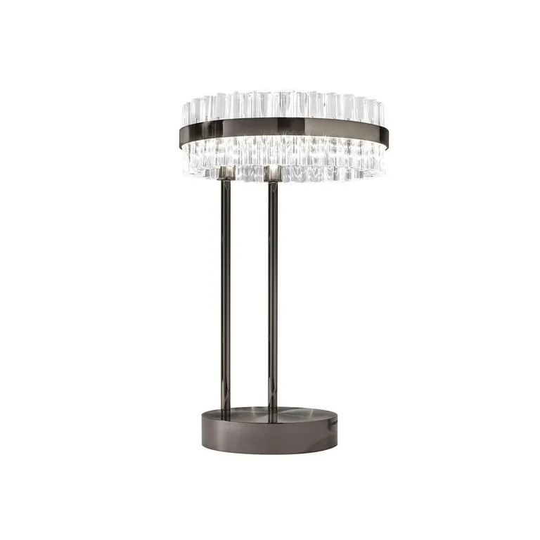 Anneau Ring Glass Table Lamp, 26" in Nickel in nickel