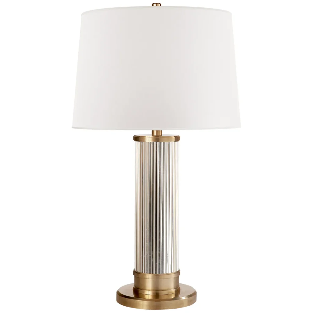 Doré Glass Table Lamp, 30" in brass
