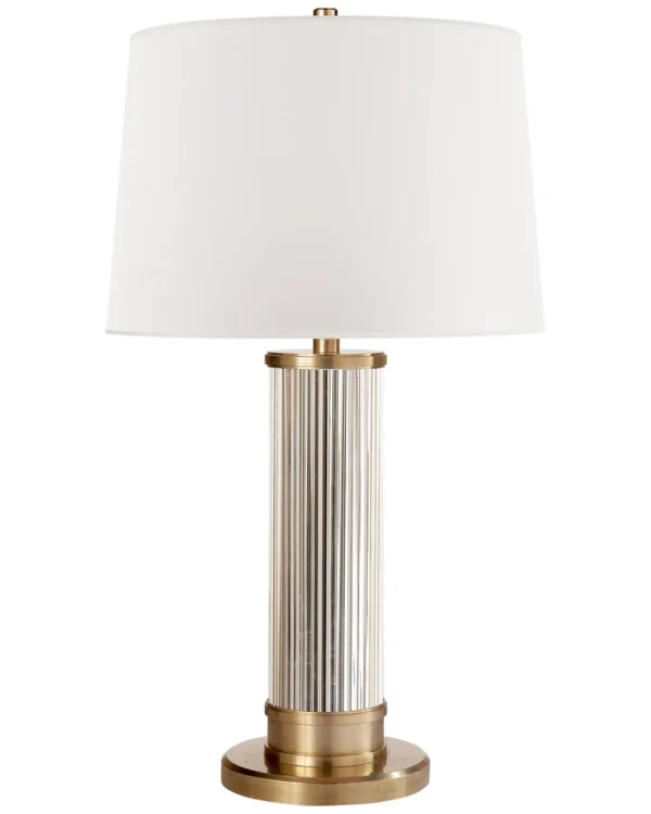 Doré Glass Table Lamp, 30" in brass