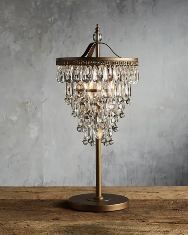 Laiton Glass Table Lamp, 29" in gold