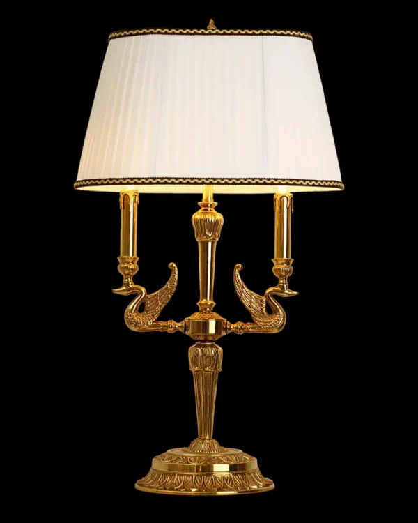 Neuilly Brass 2-Light Table Lamp, 30" in antique brass