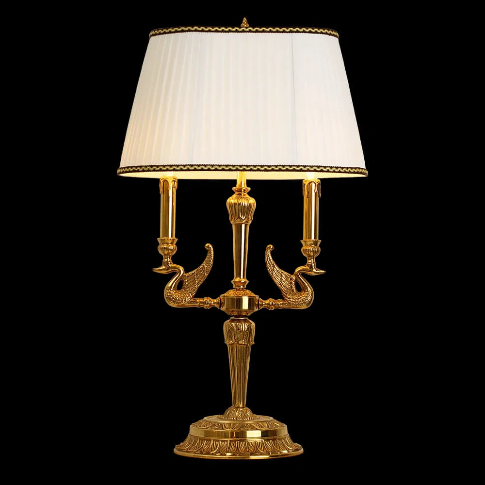 Neuilly Brass 2-Light Table Lamp, 30" in antique brass