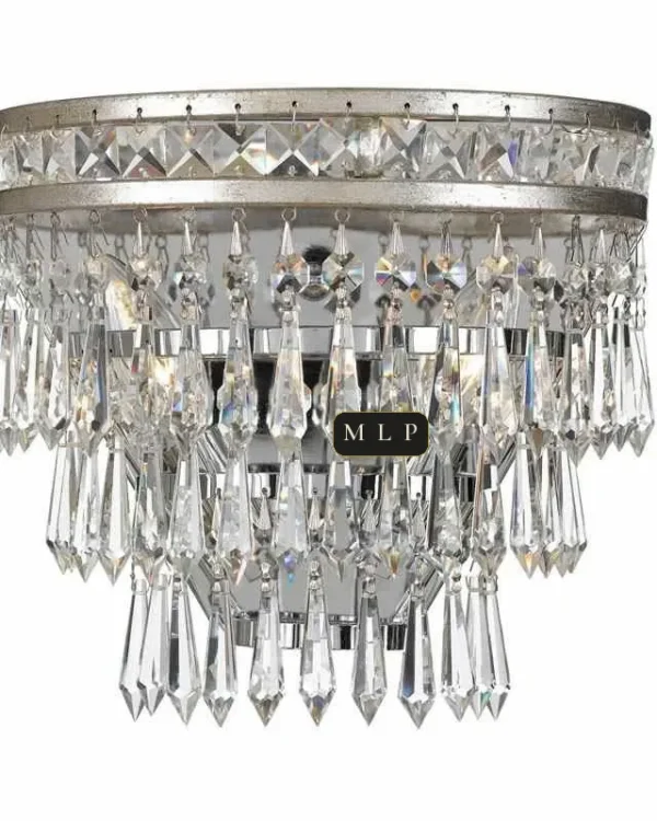 Schönbrunn Crystal Wall Sconce, 2-Light, 11" H in polished chrome