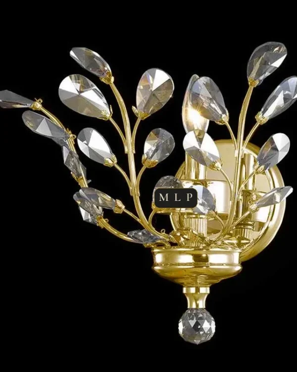 Schönbrunn Crystal Wall Sconce, 1-Light, 14" H in Gold in gold