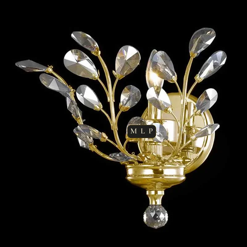 Schönbrunn Crystal Wall Sconce, 1-Light, 14" H in Gold in gold
