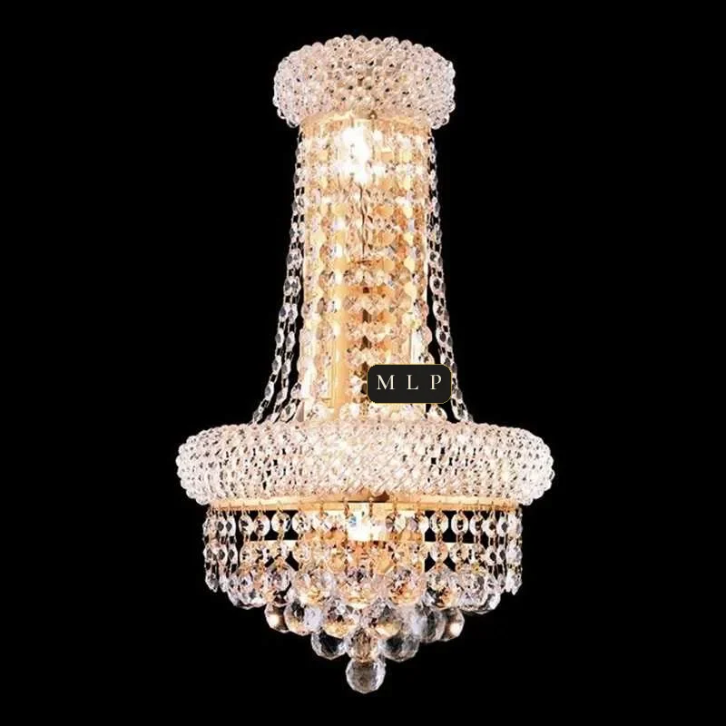 Schönbrunn Crystal Wall Sconce II, 3-Light, 16" H in Gold in gold