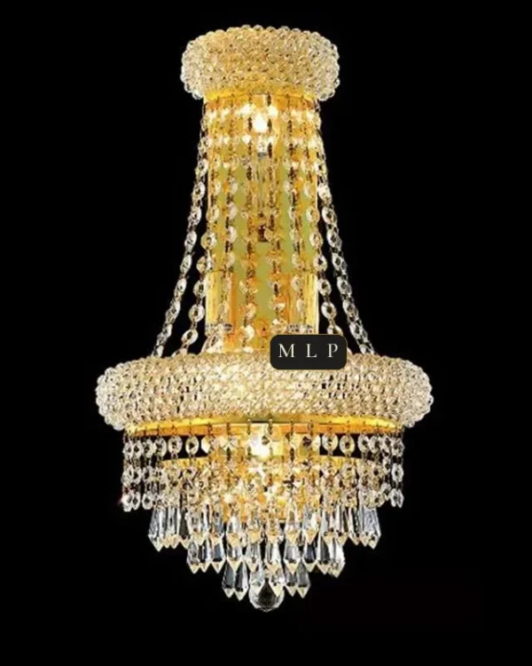 Schönbrunn Crystal Wall Sconce II, 3-Light, 18" H in Gold in gold
