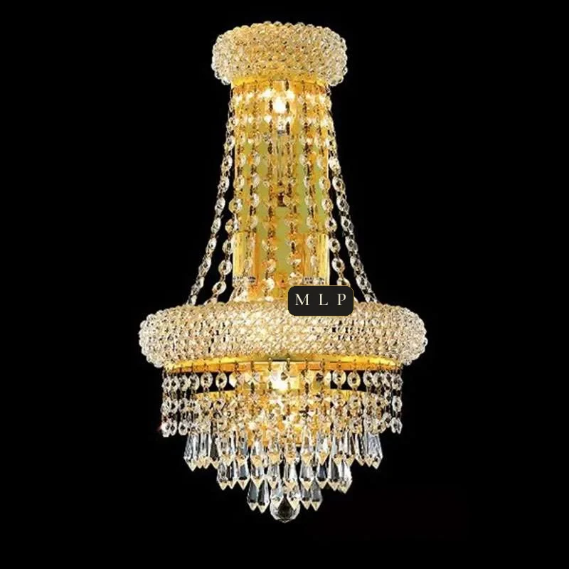 Schönbrunn Crystal Wall Sconce II, 3-Light, 18" H in Gold in gold