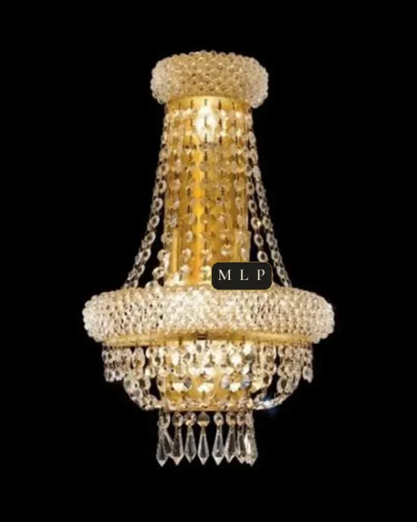 Schönbrunn Crystal Wall Sconce, 3-Light, 18" H in Gold in gold