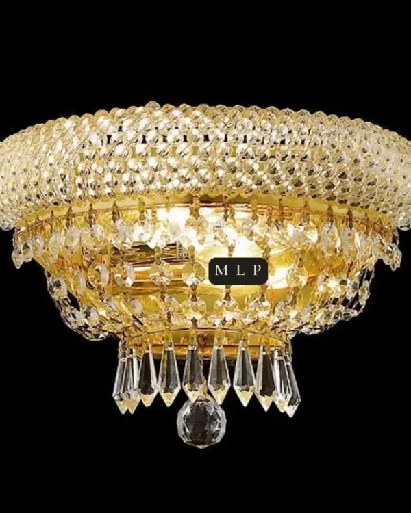 Schönbrunn Crystal Wall Sconce, 2-Light, 6" H in Gold in gold