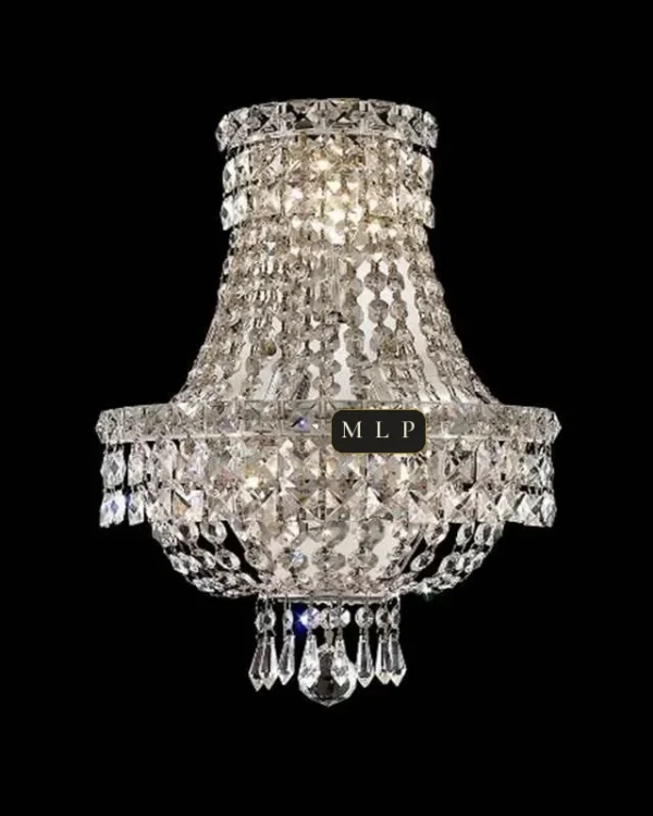 Schönbrunn Crystal Wall Sconce III, 3-Light, 17" H in Gold in gold