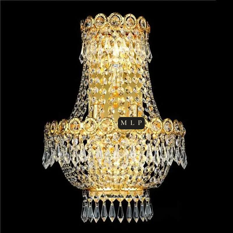 Schönbrunn Crystal Wall Sconce II, 3-Light, 17" H in Gold in gold