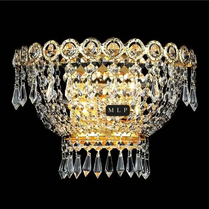 Schönbrunn Crystal Wall Sconce II, 2-Light, 8" H in Gold in gold