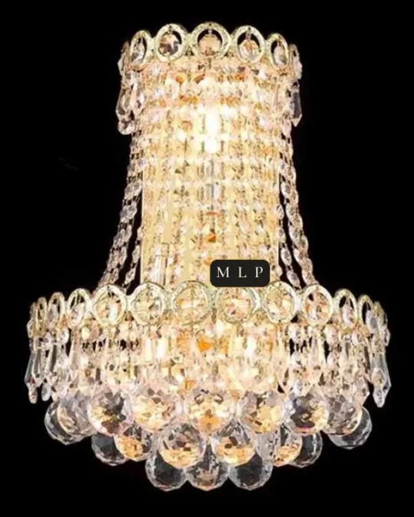 Schönbrunn Crystal Wall Sconce, 3-Light, 17" H in Gold in gold