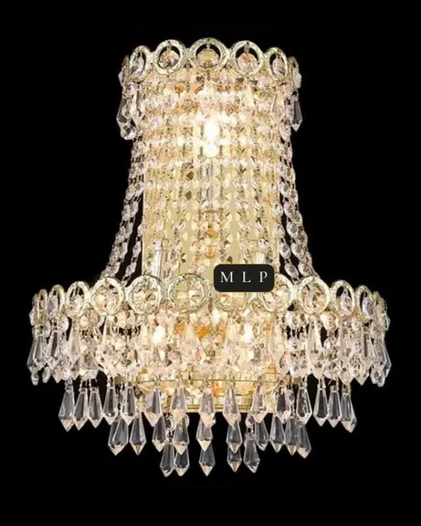 Schönbrunn Crystal Wall Sconce, 3-Light, 16" H in Gold in gold