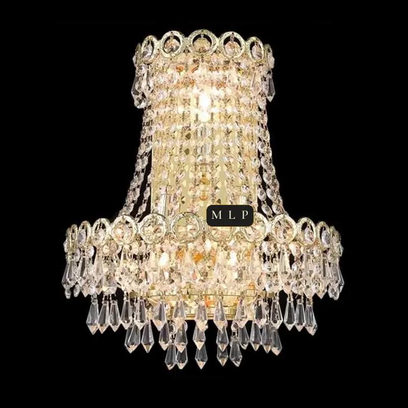 Schönbrunn Crystal Wall Sconce, 3-Light, 16" H in Gold in gold