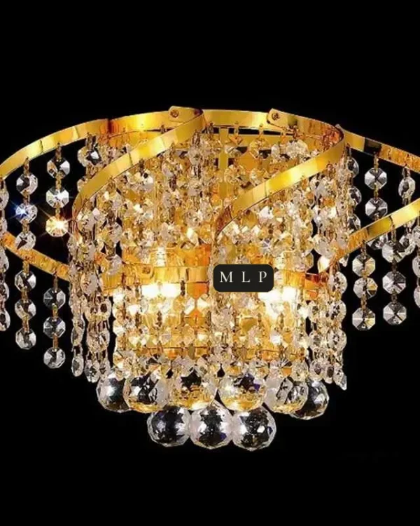 Schönbrunn Crystal Wall Sconce, 2-Light, 8" H in Gold in gold