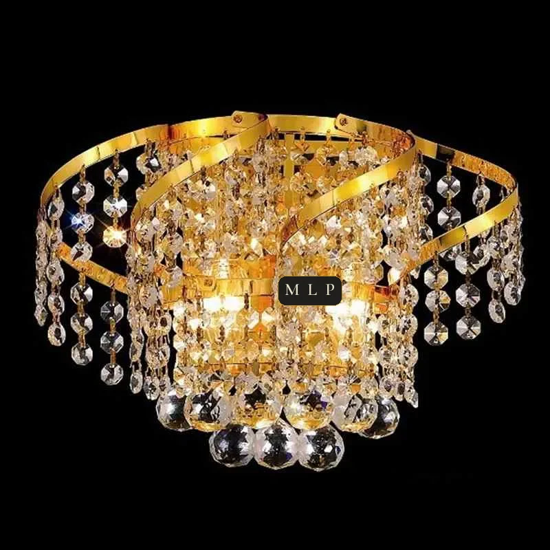 Schönbrunn Crystal Wall Sconce, 2-Light, 8" H in Gold in gold