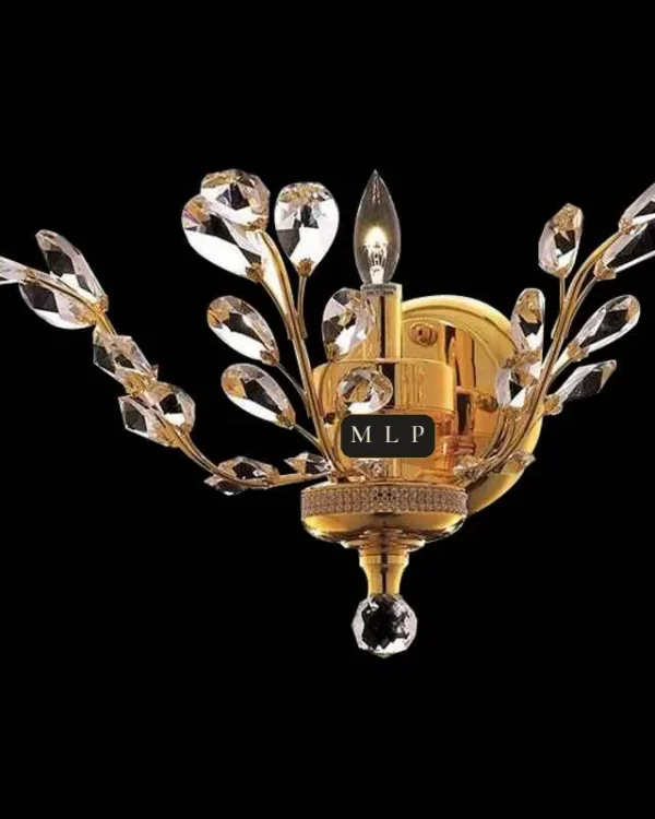 Schönbrunn Crystal Wall Sconce II, 1-Light, 14" H in Gold in gold