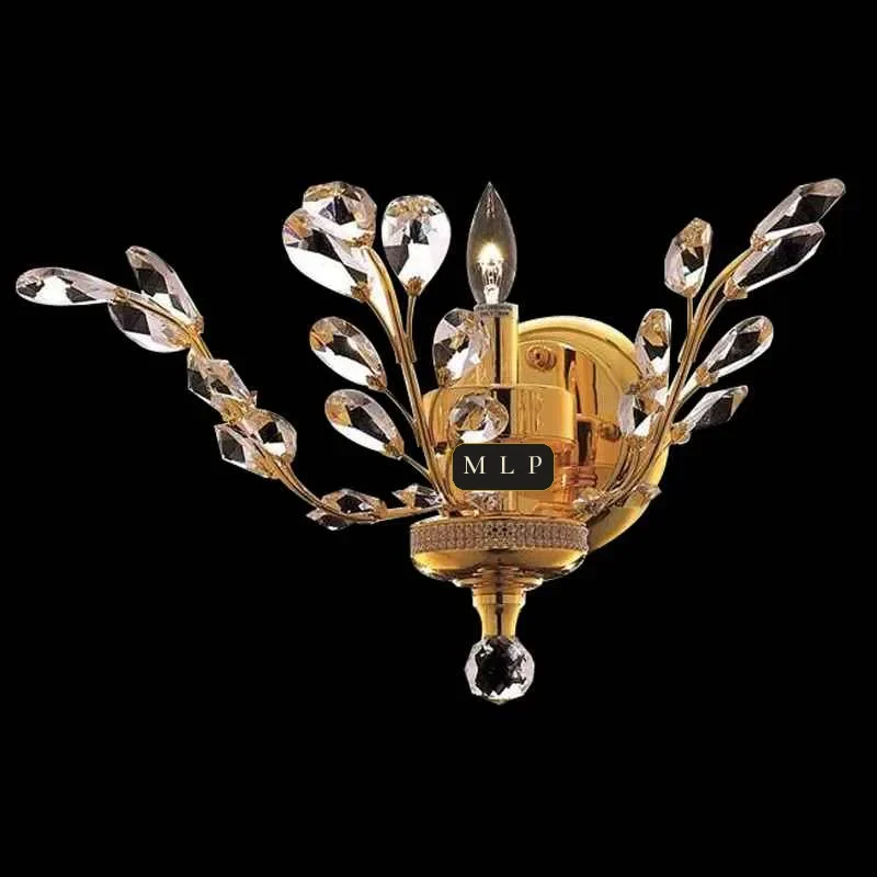Schönbrunn Crystal Wall Sconce II, 1-Light, 14" H in Gold in gold