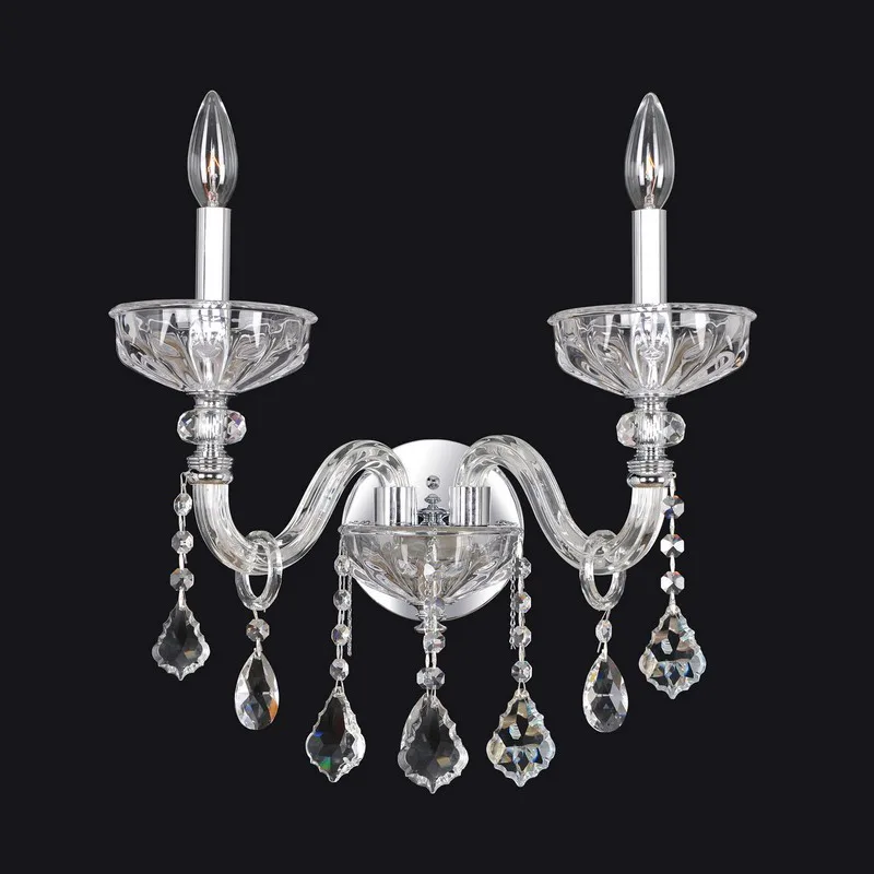Noblesse Maria Theresa Wall Sconce, 2-Light in polished chrome