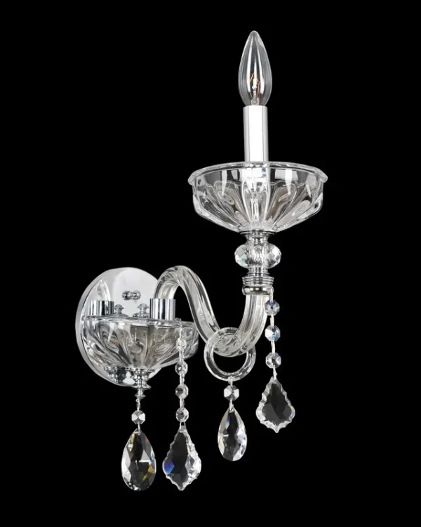 Nocturne Maria Theresa Wall Sconce, 1-Light in polished chrome