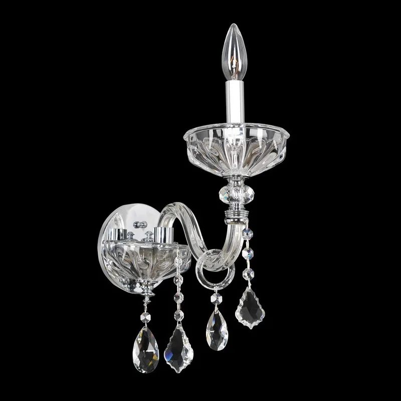 Nocturne Maria Theresa Wall Sconce, 1-Light in polished chrome
