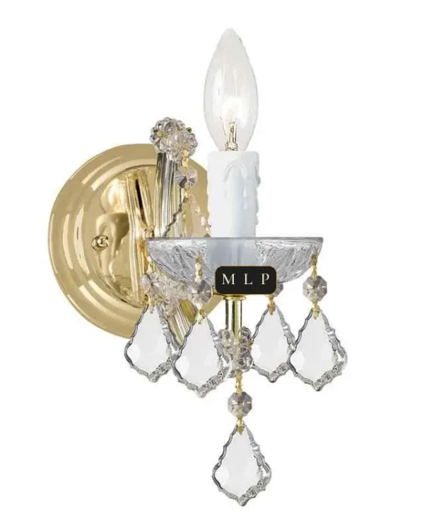 Schönbrunn Maria Theresa Wall Sconce II, 1-Light, 9" H in Gold in gold