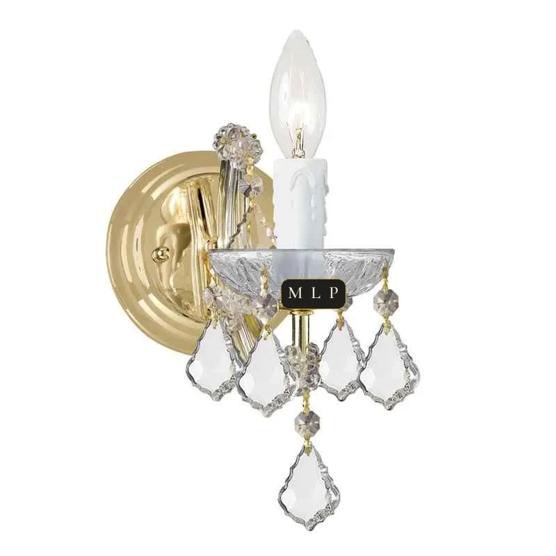 Schönbrunn Maria Theresa Wall Sconce II, 1-Light, 9" H in Gold in gold