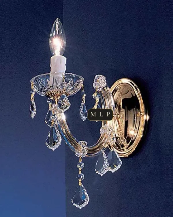 Schönbrunn Maria Theresa Wall Sconce, 1-Light, 9" H in Gold in gold