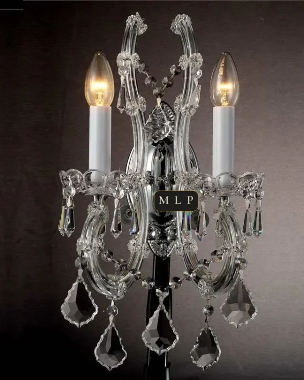 Schönbrunn Maria Theresa Wall Sconce, 2-Light, 18" H in polished chrome