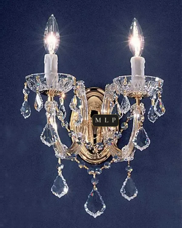Schönbrunn Maria Theresa Wall Sconce, 2-Light, 10" H in Gold in gold