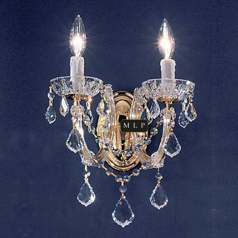 Schönbrunn Maria Theresa Wall Sconce, 2-Light, 10" H in Gold in gold