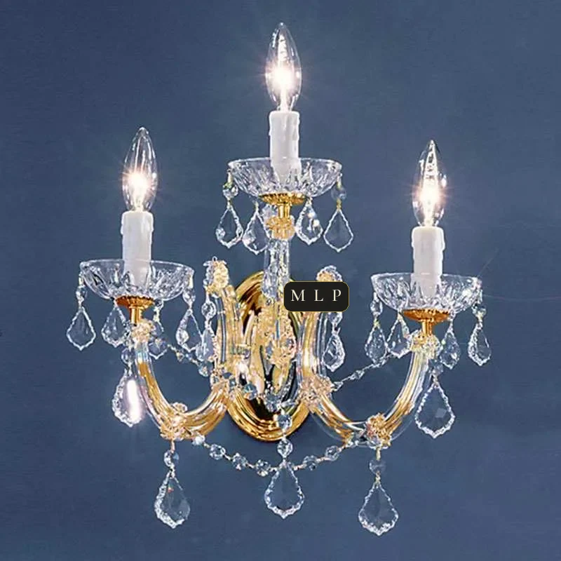 Schönbrunn Maria Theresa Wall Sconce, 3-Light, 14" H in Gold in gold