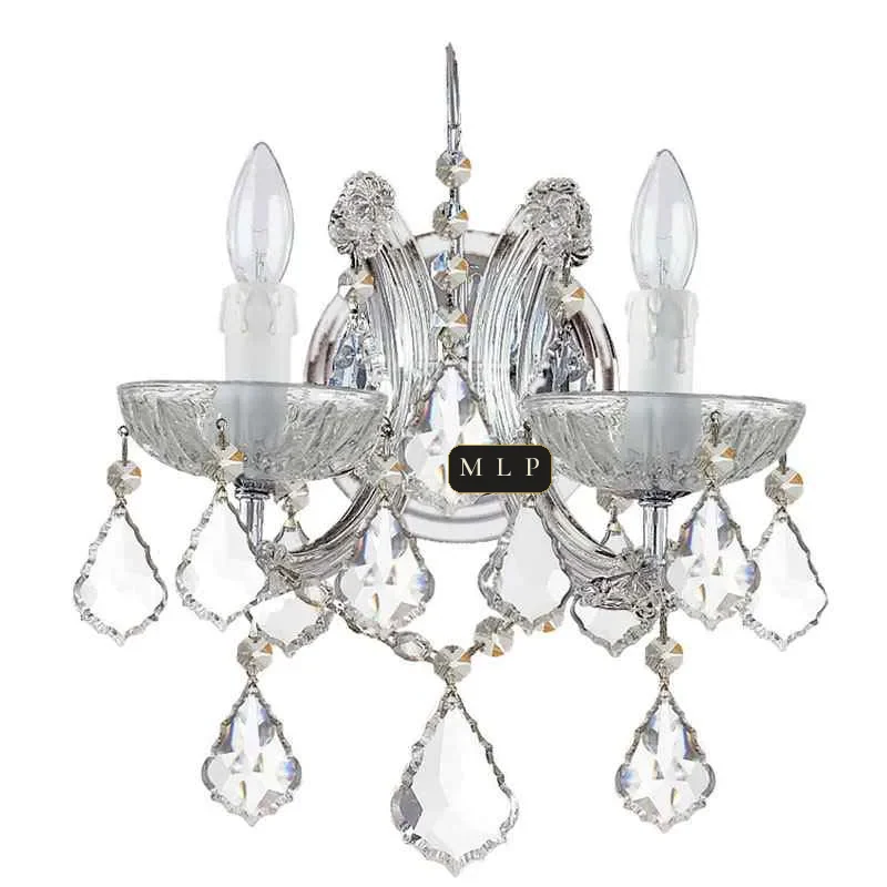 Schönbrunn Maria Theresa Wall Sconce, 2-Light, 13" H in polished chrome