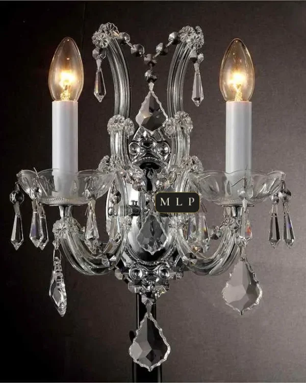 Schönbrunn Maria Theresa Wall Sconce, 2-Light, 15" H in Polished Chrome in polished chrome