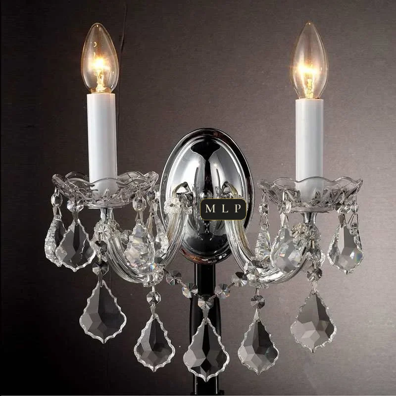 Schönbrunn Maria Theresa Wall Sconce, 2-Light, 14" H in polished chrome