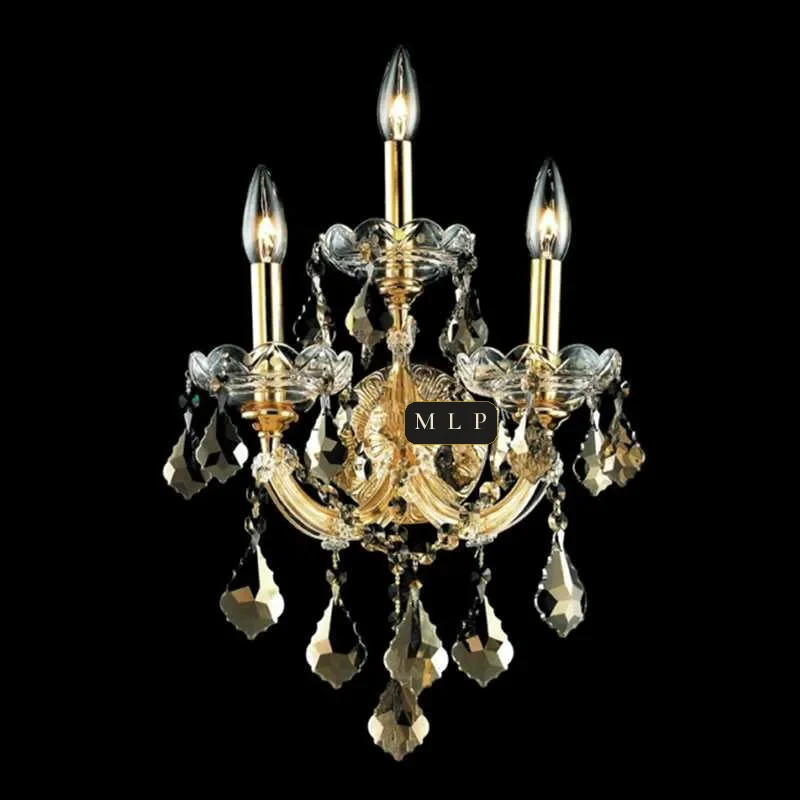 Schönbrunn Maria Theresa Wall Sconce II, 3-Light, 22" H in Gold in gold
