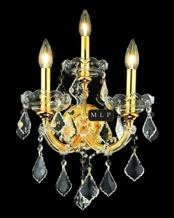 Schönbrunn Maria Theresa Wall Sconce, 3-Light, 22" H in Gold in gold