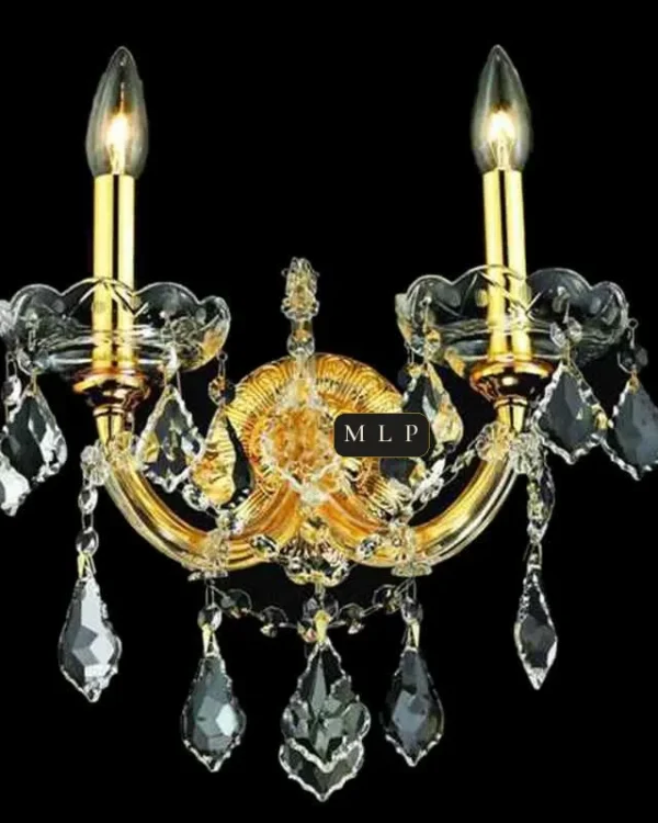 Schönbrunn Maria Theresa Wall Sconce, 2-Light, 16" H in Gold in gold