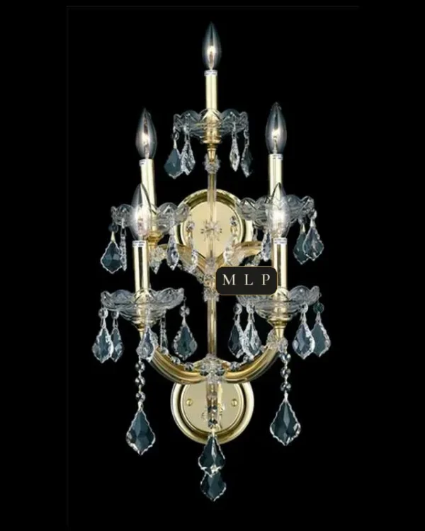Schönbrunn Maria Theresa Wall Sconce, 5-Light, 25" H in Gold in gold