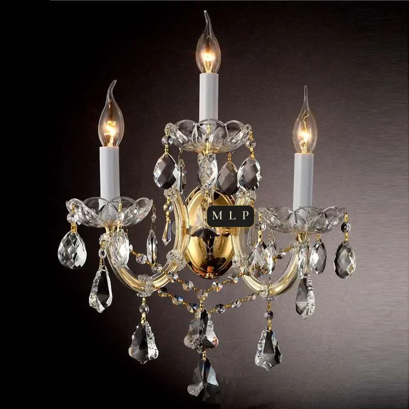 Schönbrunn Maria Theresa Wall Sconce III, 3-Light, 22" H in Gold in gold