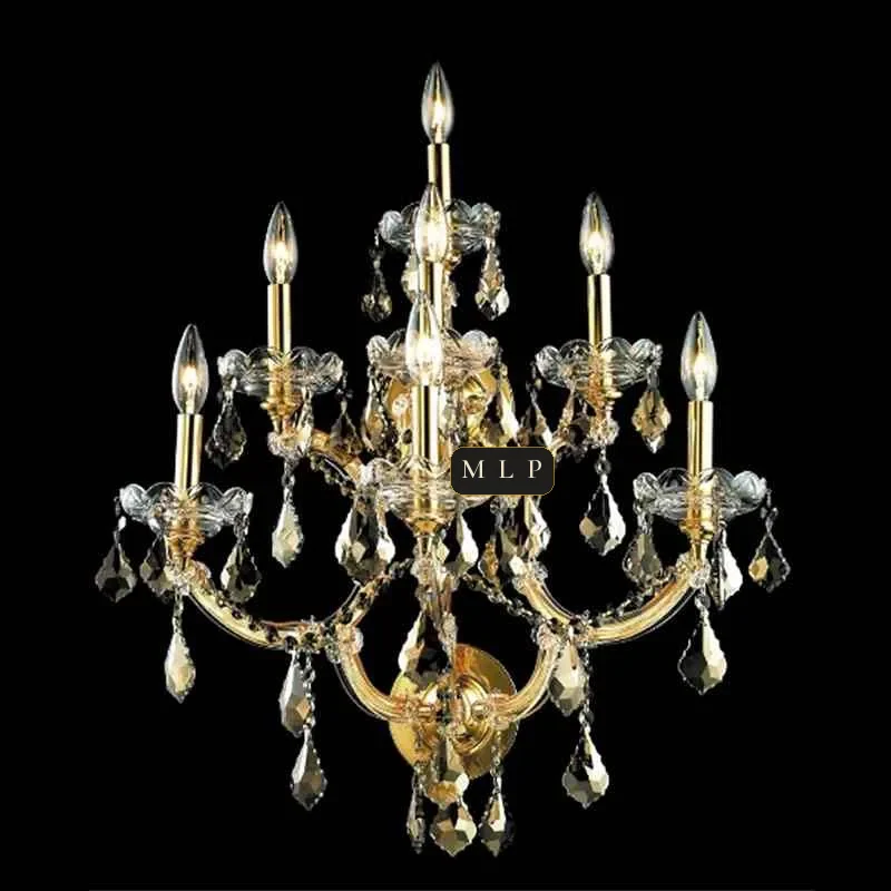 Schönbrunn Maria Theresa Wall Sconce II, 7-Light, 27" H in Gold in gold