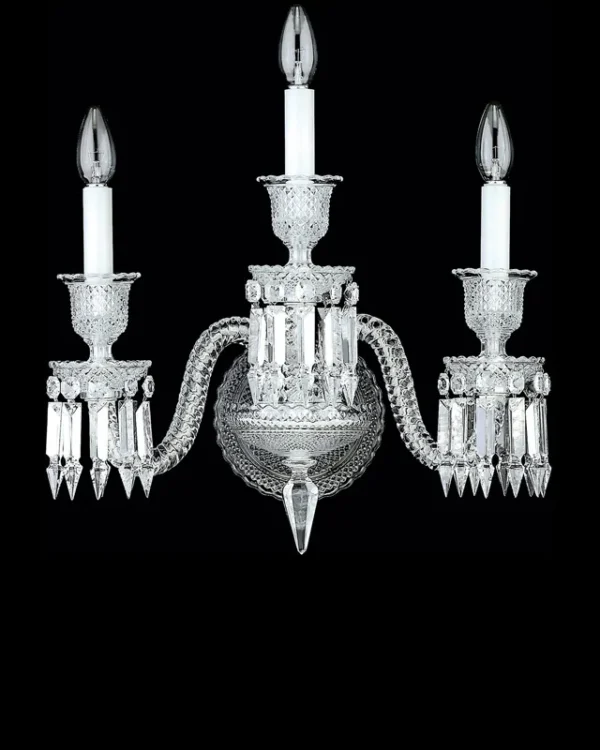 Cristal Crystal Wall Sconce, 3-Light in polished chrome