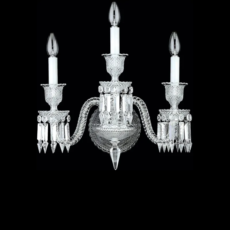 Cristal Crystal Wall Sconce, 3-Light in polished chrome